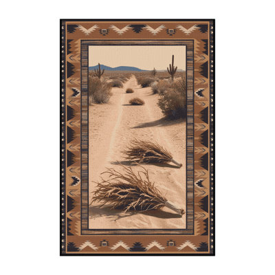 Washable Tumbleweed Trails Southwestern Area Rug