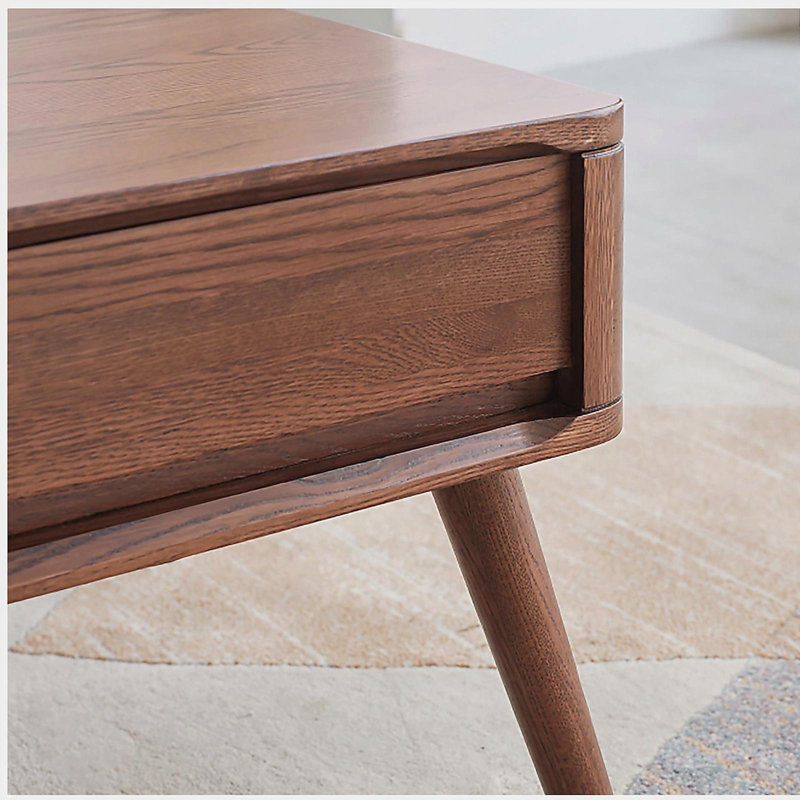 Table basse surélevée Table basse 100% bois de chêne massif avec plateau et plateau de table basse Largeur 120 x Profondeur 65 x Hauteur 45 cm Bureau d'étude Facile à assembler