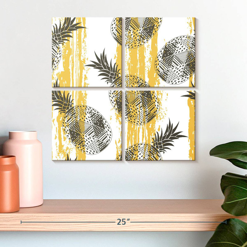 Yarlin Geometric Pattern Pineapples, 18" H x 18" W