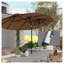 Parasol de terrasse double face Outsunny 9,7 pi avec lumières solaires à DEL, mécanisme d'inclinaison et de manivelle, 3 aérations, couleur café-2079456845