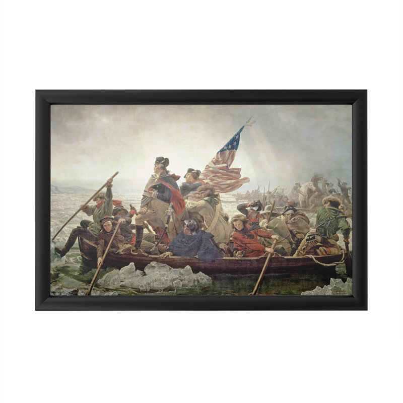«Washington Crossing Delaware River in 1776» par Emanuel Leutze - reproduction de cadre photo sur acrylique