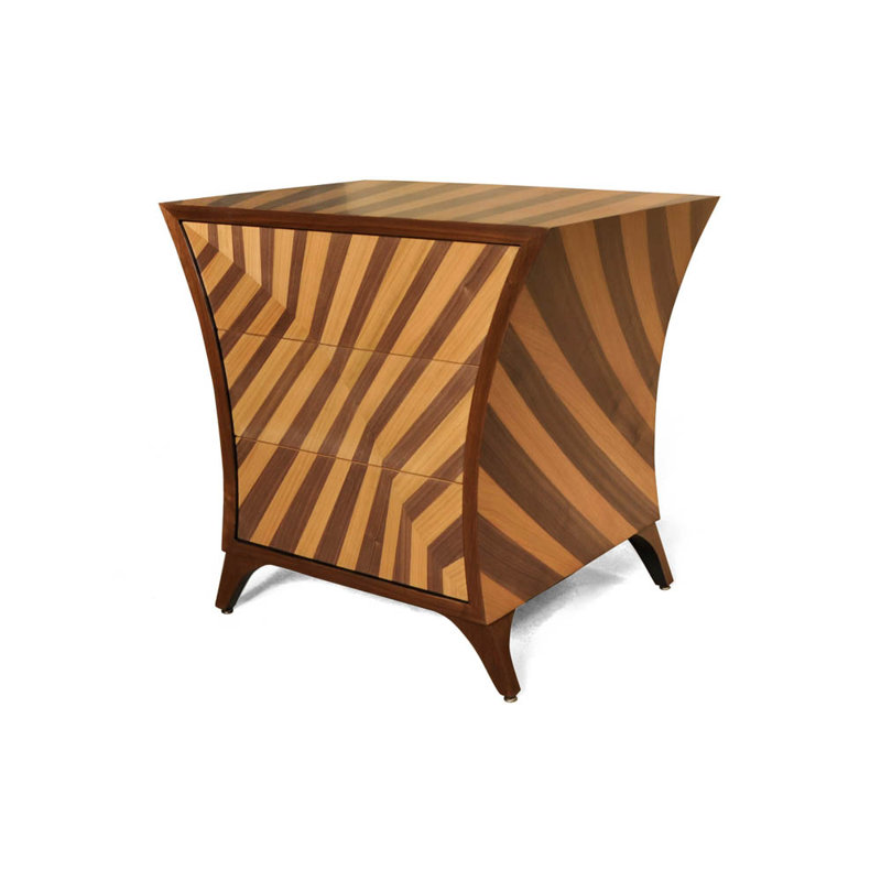 Dahen 72cm W Solid Wood Bedside Table