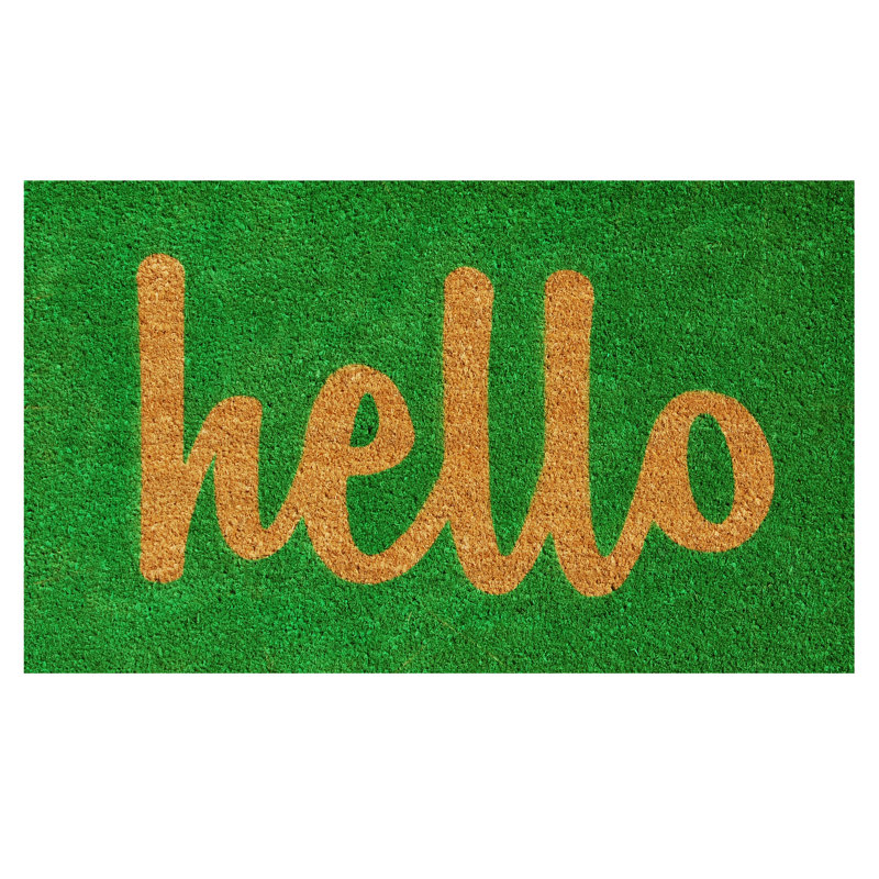 Carlaysia Non-Slip Outdoor Doormat, Rectangle 2' x 3', Green