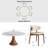 Round Dining Elegant Sintered Stone Table Set With Rotating Lazy Susan And 6 Upholstered PU Chairs For 4-8-684299268-684299290
