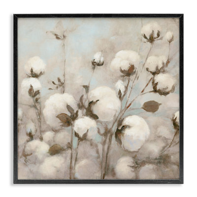 «Beautiful Cotton Flower Neutral Peinture», impression sur toile