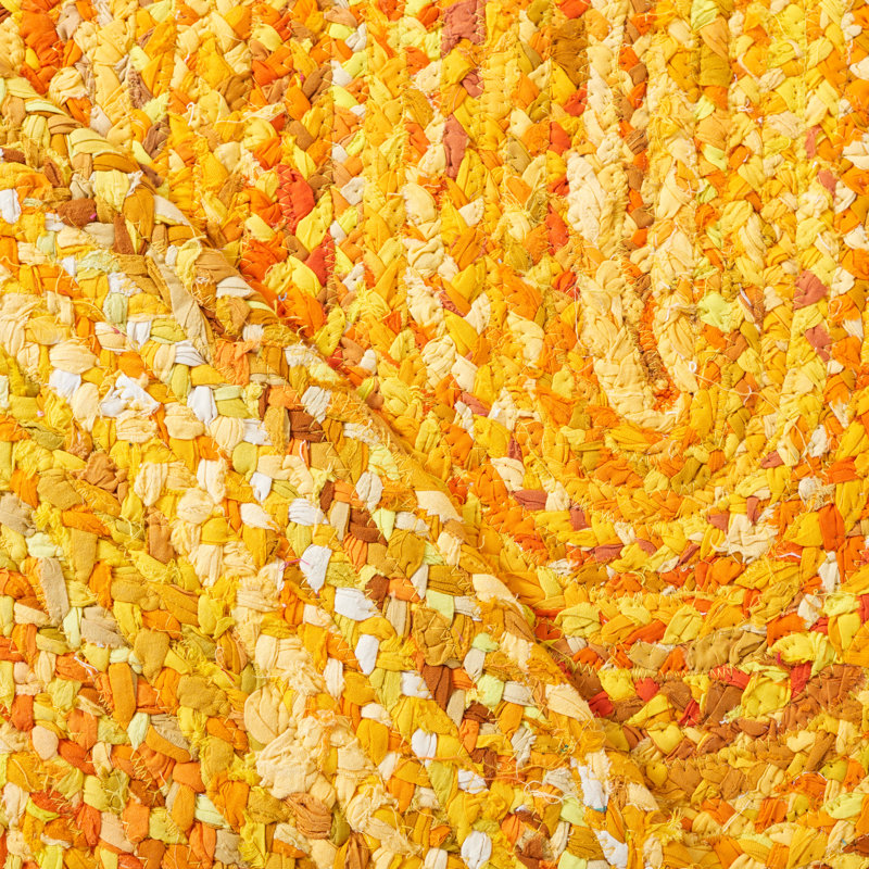Tapis en coton tissé à la main Eastin, Ovale 5 pi x 8 pi