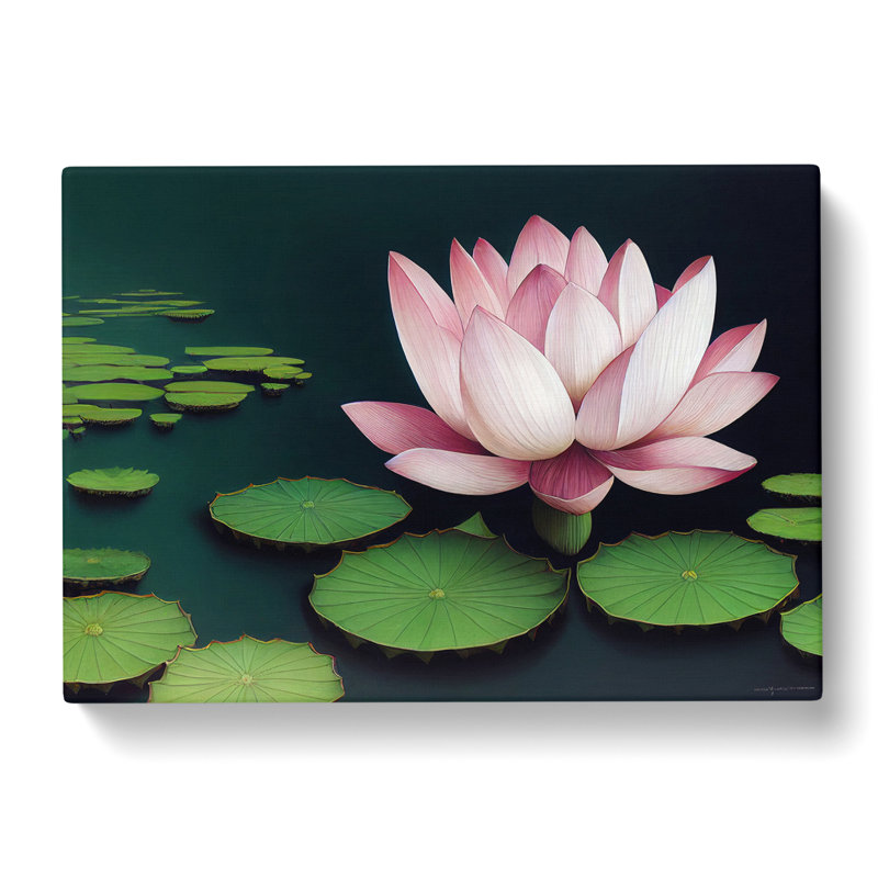 Effervescent Lotus Flower - Wrapped Canvas, 40cm H x 60cm W x 3cm D