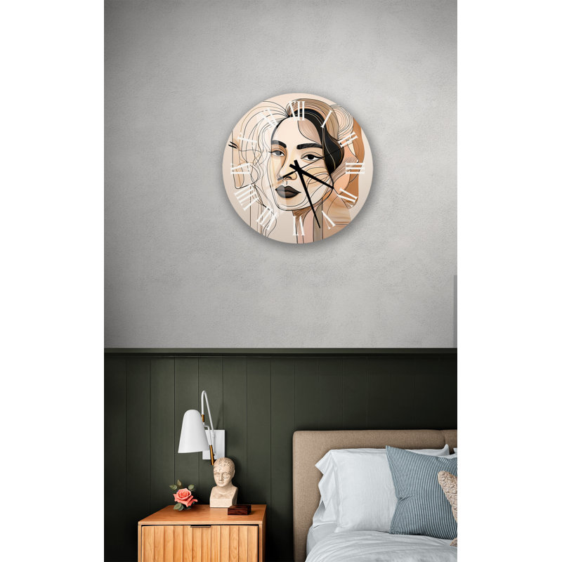 Horloge murale abstraite abstraite, Blanc