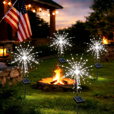 8 lumières solaires d'extérieur pour l'extérieur 8 décorations 120 lumières DEL de paysage imperméables pour décorations du 4 juillet