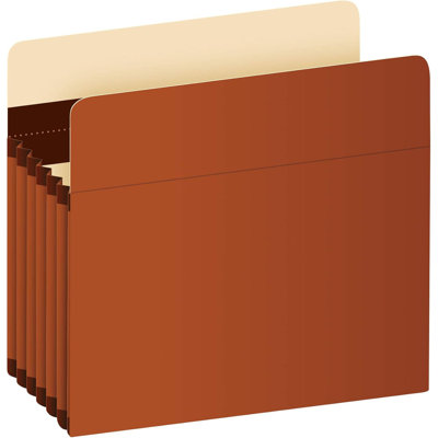 10 Pack Letter Size Accordion Expanding File Pockets, 5.25 Inch Expandable Dupont Tyvek Reinforced Brown Document Folders