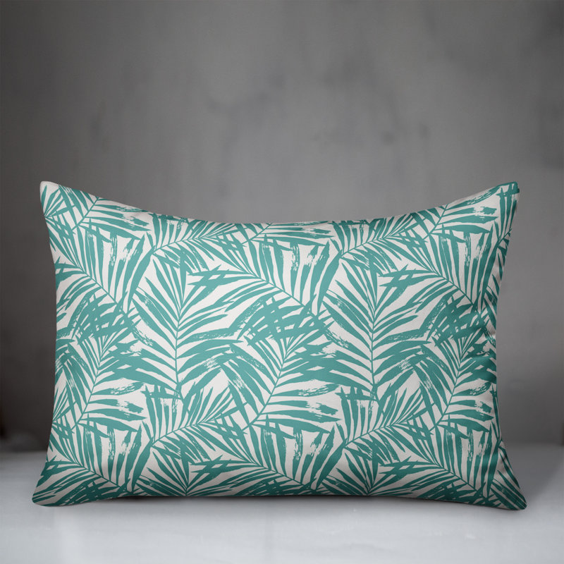 Floral Throw Pillow, Teal