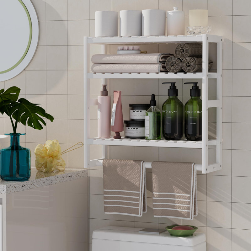 Support de rangement mural multifonctionnel en bambou