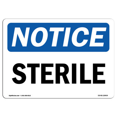 Sterile Sign -  SignMission, OS-NS-A-1218-L-18464