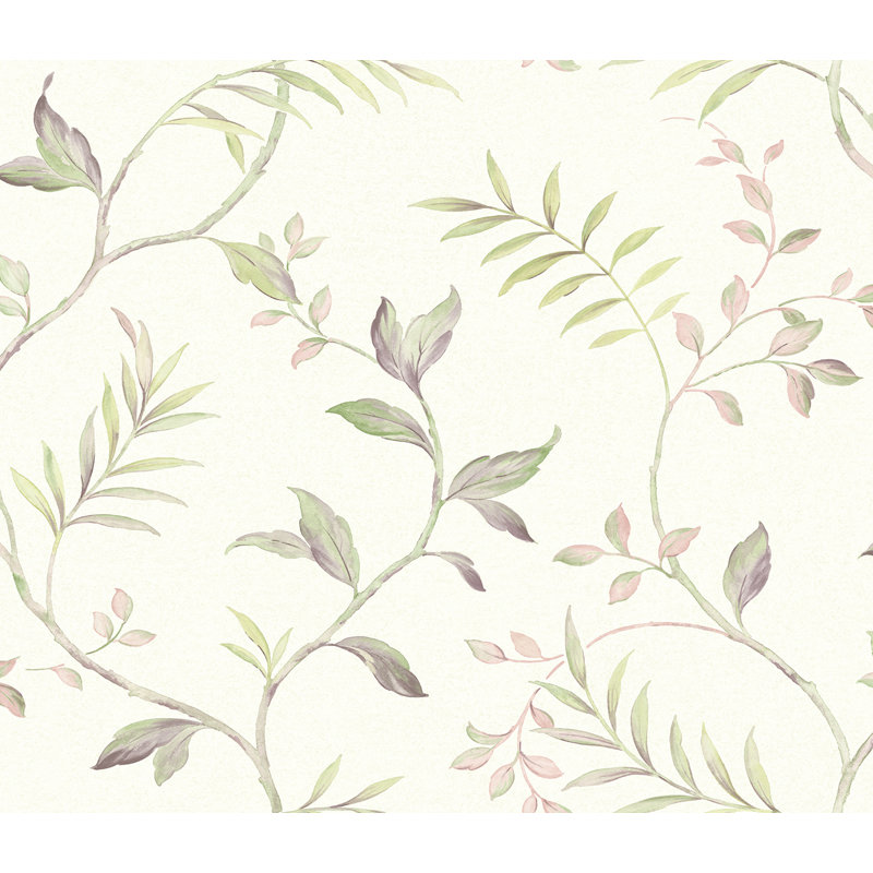 Papier peint Seabrook Designs, Rosé métallique / fougère