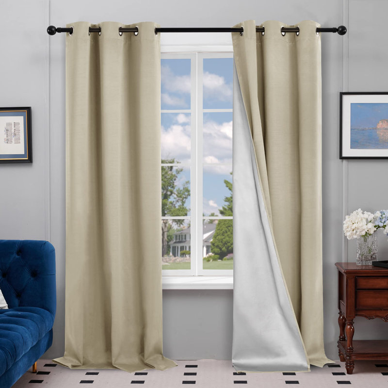 Centerview Blackout Curtains / Drapes Pair, Black, 42" W x 72" L