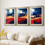 Paysages série Cxxvi - impression encadrée sur mesure de qualité supérieure mat - 3 pièces-2127131730