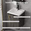 Ensemble de meuble-lavabo 16 po avec lavabo, petit meuble-lavabo mural avec porte flottante moderne, drain escamotable, siphon inclus (sans robinet)-977843385