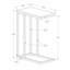 Table d'appoint, en forme de C, bout, côté, collation, salon, chambre à coucher, stratifié gris, métal chromé, contemporain, moderne-295023489