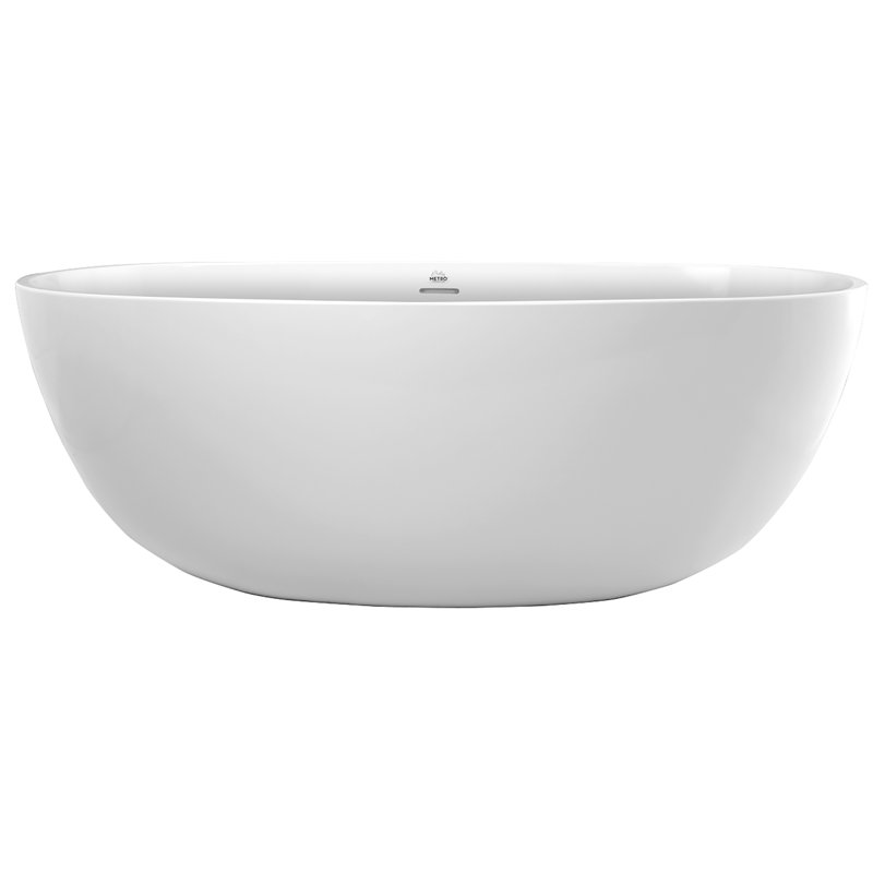 Baignoire autoportante en acrylique de 58 po x 31 po Metro Alamo, Blanc mat