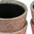 Set of 4 Orange and White Terracotta Planters with Geometric Patterns, Bohemian Plant Pots, for Succulents, Herbs, and Greenery, 5” x 5”