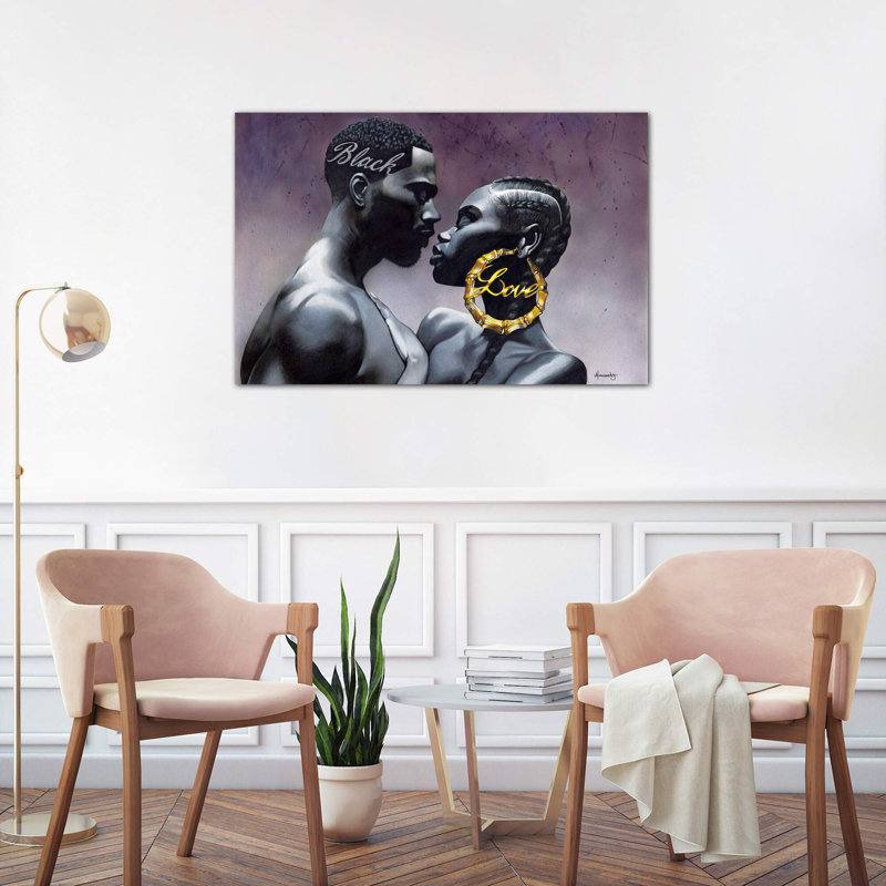 Black Love by Manasseh Johnson - Wrapped Canvas Print, 101.6 cm H x 66.04 cm W x 1.91 cm D
