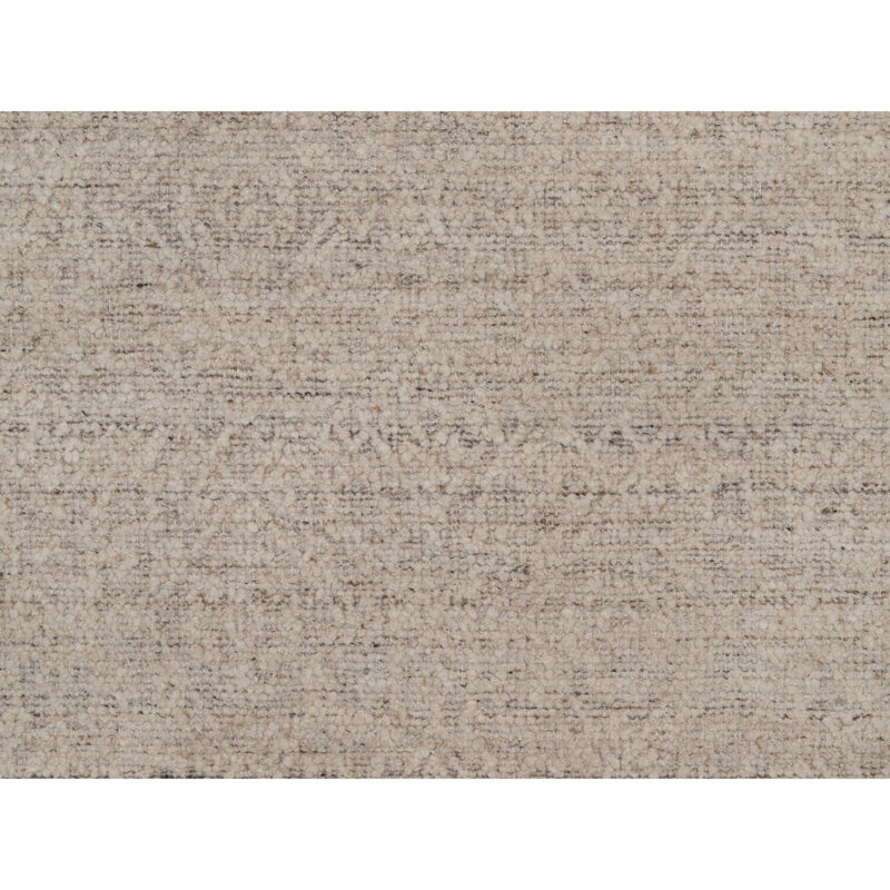 Tapis brun castor 5 pi 10 po x 5 pi 10 po, design moderne panaché, laine naturelle non tissée, tissage à plat, ton sur ton, texturé, noué à la main, rond, tapis oriental