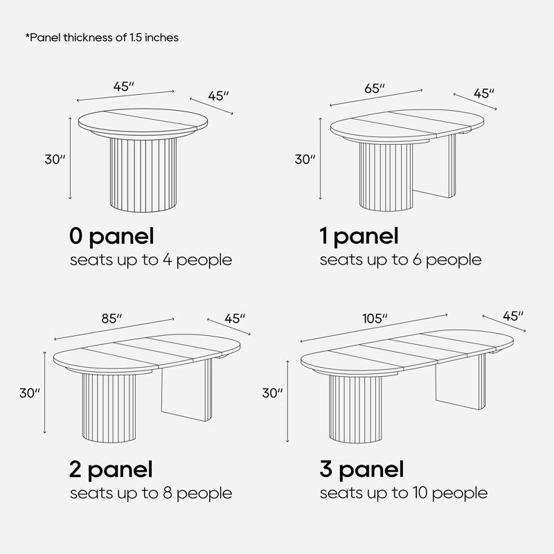 Bachman 7-pieces Extenable Dining Table Set with Bench, Chair and Sideboard