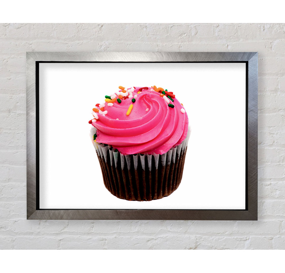 Gerahmtes Leinwandbild Pink Cupcake Sprinkle