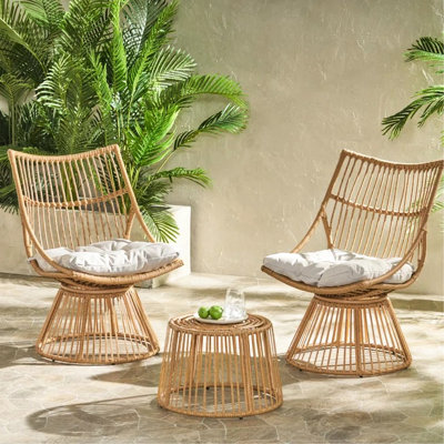 Fauteuil club et table d'appoint - Faux, finition brune, tissu et brun, assise