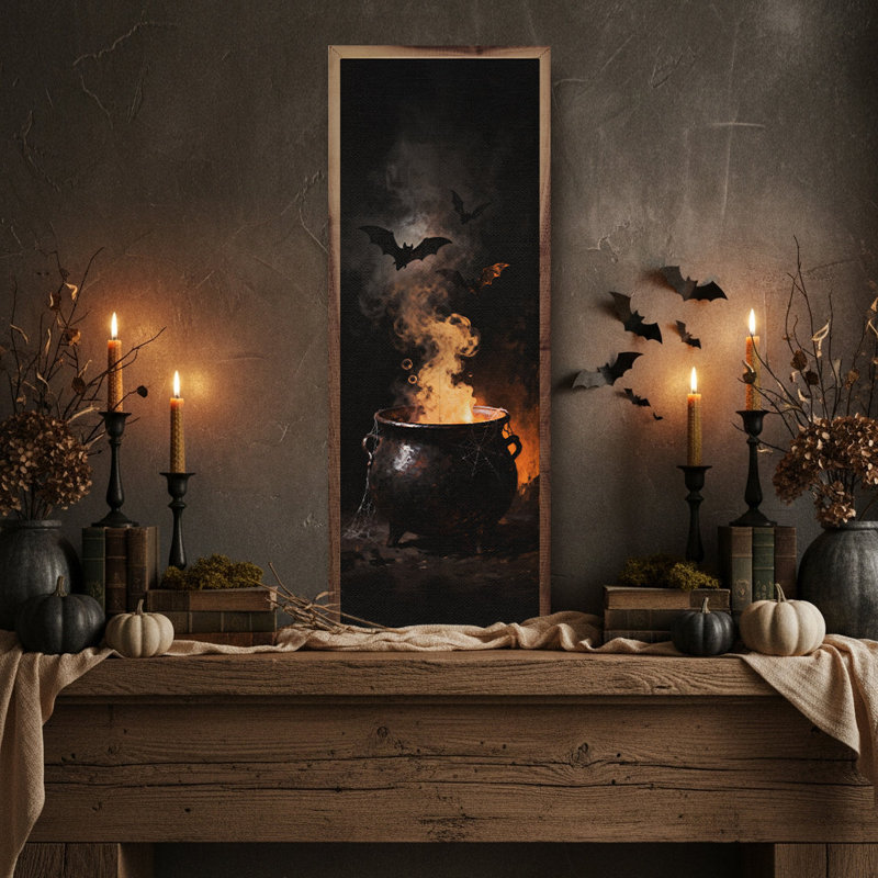 Bats In Cauldron, 24" H x 8" W