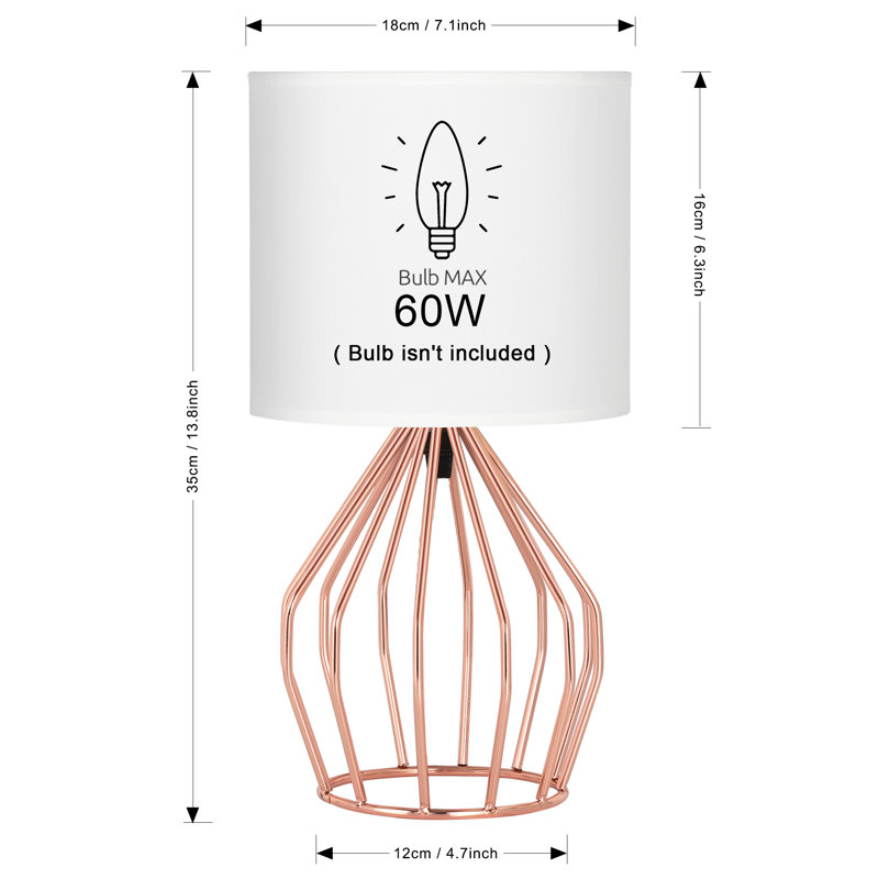 Stony Metal Table Lamp, Rose Gold