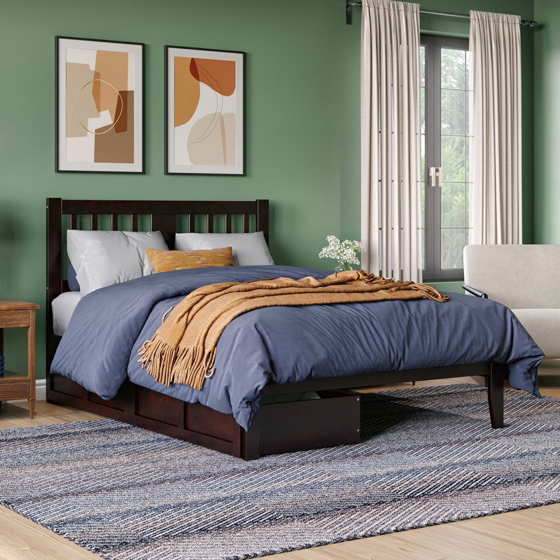 Zosia Solid Wood Slat Storage Bed, Full, Espresso