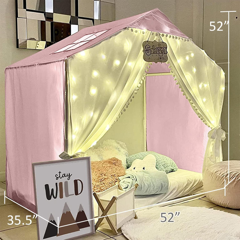 Generic 52'' W x 35.5'' D Indoor Polyester Play Tent, Pink