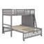 Lit superposé simple au-dessus de double en bois avec tiroirs et tablettes flexibles, lit inférieur avec roulettes-1263415754