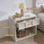Table de chevet 1 tiroir 30,7 pouces et 1 armoire de rangement ouverte, blanc, 2 pièces-554691313-542883812