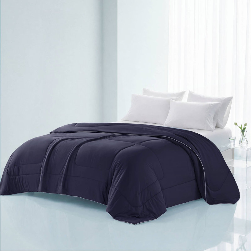 1 édredon en duvet synthétique, Édredon simple, Marine