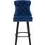Ensemble de 2 chaises de bar en velours bleu marine avec siège confortable et 2 tabourets à garniture rivetée pour îlot de cuisine