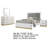 Caer 4pc Queen Bedroom Set in White, Gold Accents, Gray Upholstery-114566206-114566208