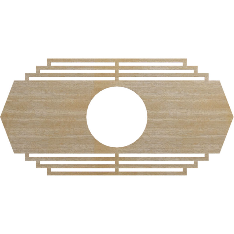 Médaillon de plafond en bois Chrysler, Hickory, H 17 po x l 34 po x P 0,25 po