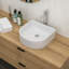 Lavabo de salle de bain vasque en céramique blanche 15,69 "X 13,69", au-dessus du comptoir Idée de cadeau