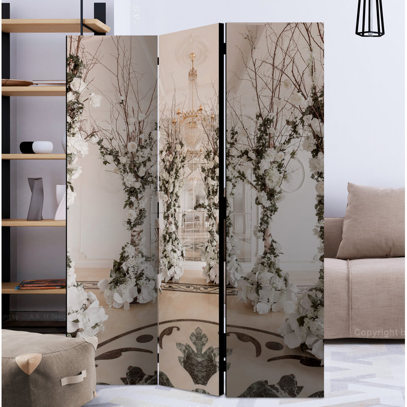 Clybourn 172cm H Solid Wood Folding Room Divider, 3