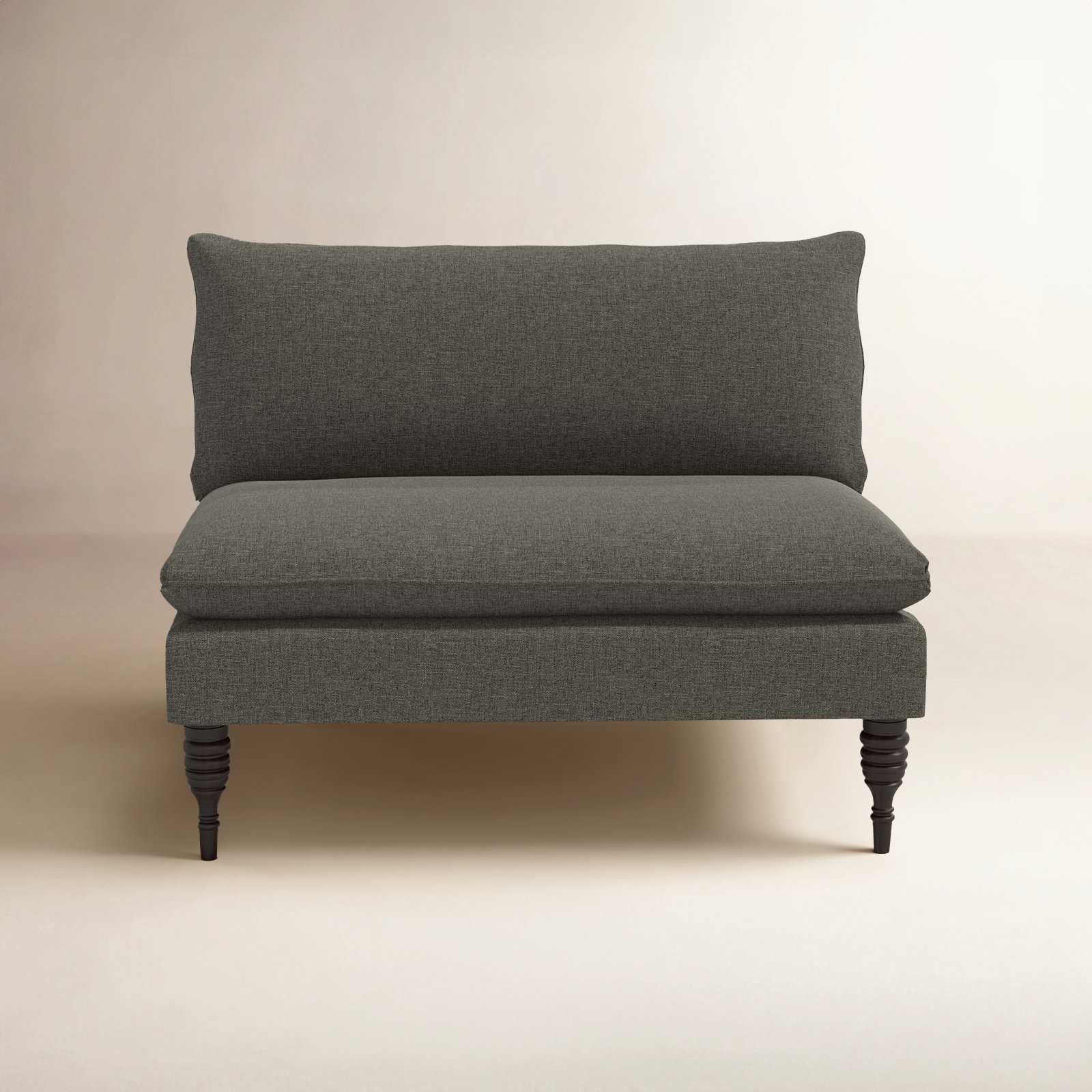 Varick 47'' Upholstered Settee, Zuma Charcoal Textured Linen