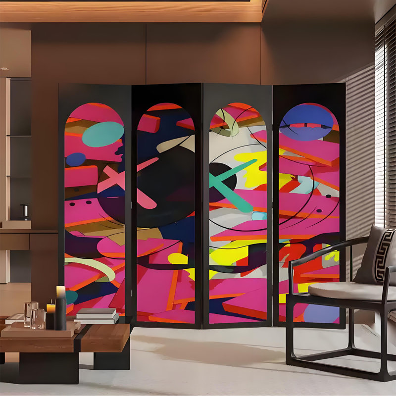 Cloison de peinture à l'huile Wabi-sabi, H 70,87 po x l 62,99 po x P 1,57 po