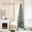 Arbre de Noël enneigé 7,5 pi, arbre de Noël artificiel avec fausses neiges, branches denses et base en métal pliable pour la décoration des Fêtes-121054145