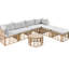 Balcon modulaire toutes saisons - 7 modulaires avec coussins et coussins 7 pièces d'extérieur différents pour le jardin, la cour