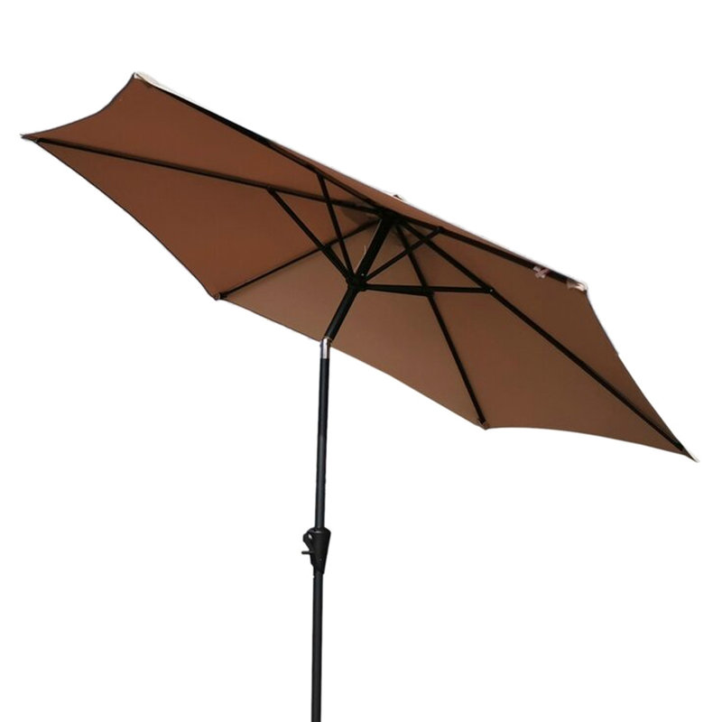 Parasol d'extérieur 8,8 pi Taupe - matériau aluminium, base de 42 lb. Rouille, auvent antidérapant, pratique et facile à utiliser - Mécanisme d'inclinaison et d'inclinaison en résine résistante à la rouille