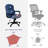 Humdan Executive Cloth Fabric Office Chair Upholstered Swivel Adjustable Height Thick Padding Headrest Armrest-418535422