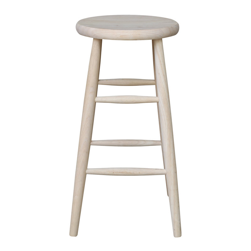 Solid Wood Bar & Counter Stool, Bar Stool (30" Seat Height), Unfinished