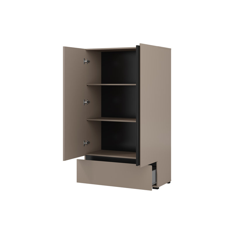 Rocko Laminate Wardrobe, 150" H x 89" W x 40" D, Natural
