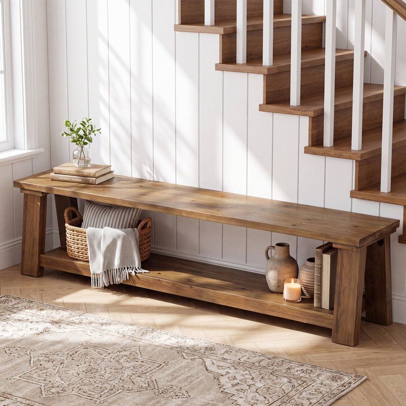Upholstered Bench with Shoe Storage